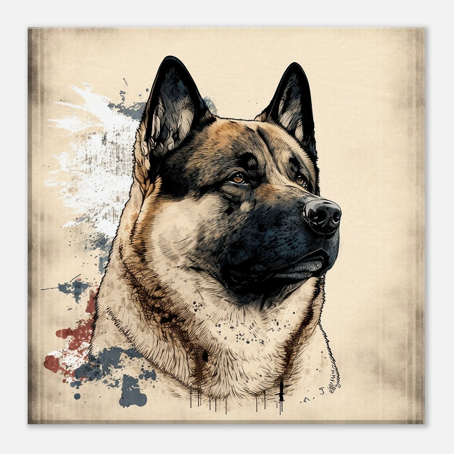 Toile 30 X 30 cm - Akita Américain #2