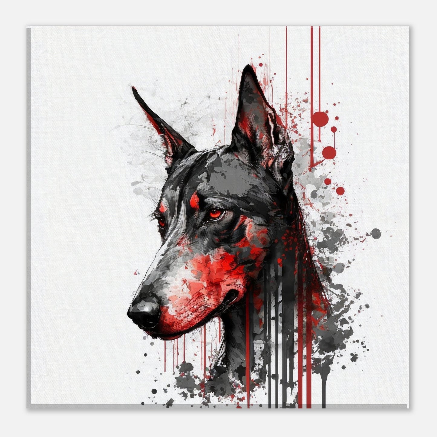 Toile 30 X 30 cm - Doberman #1