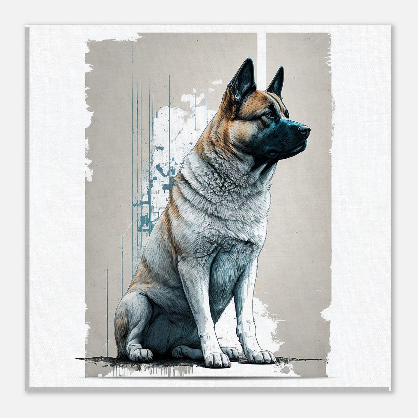 Toile 30 X 30 cm - Akita Américain #1