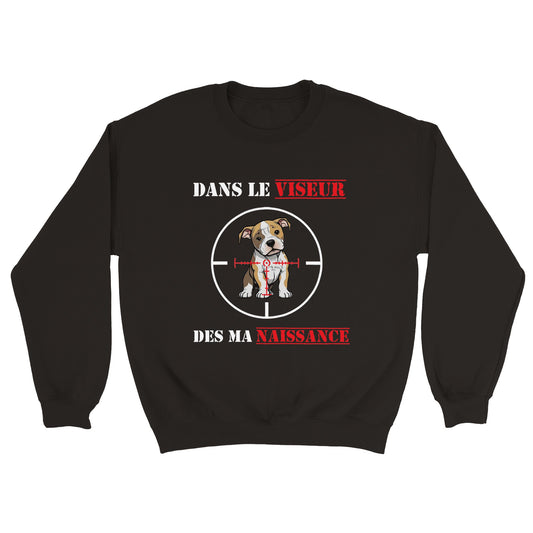 Sweat-shirt NOIR "DANS LE VISEUR" - Version Pit/Staff