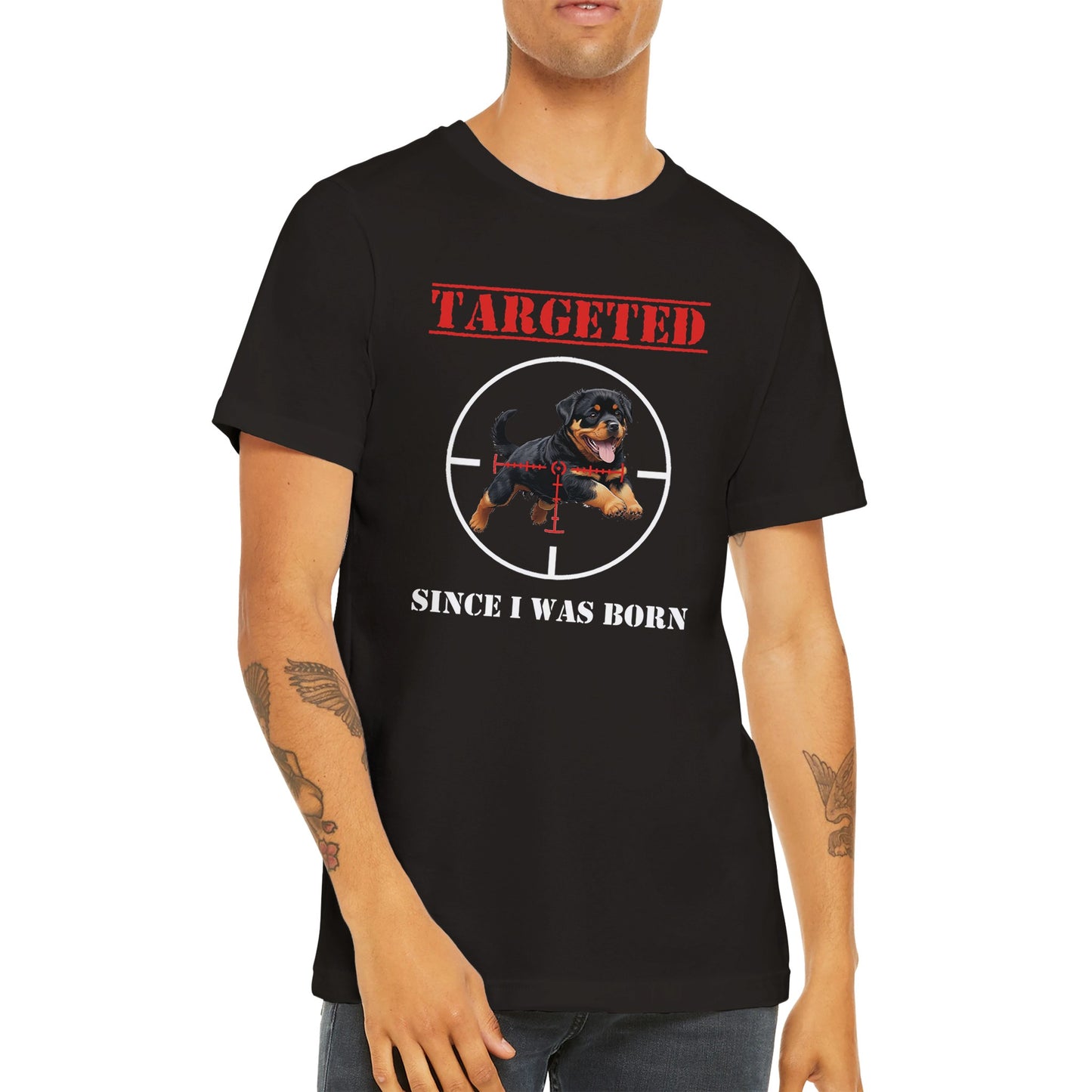 T-shirt NOIR "TARGETED" - Version Rottweiler