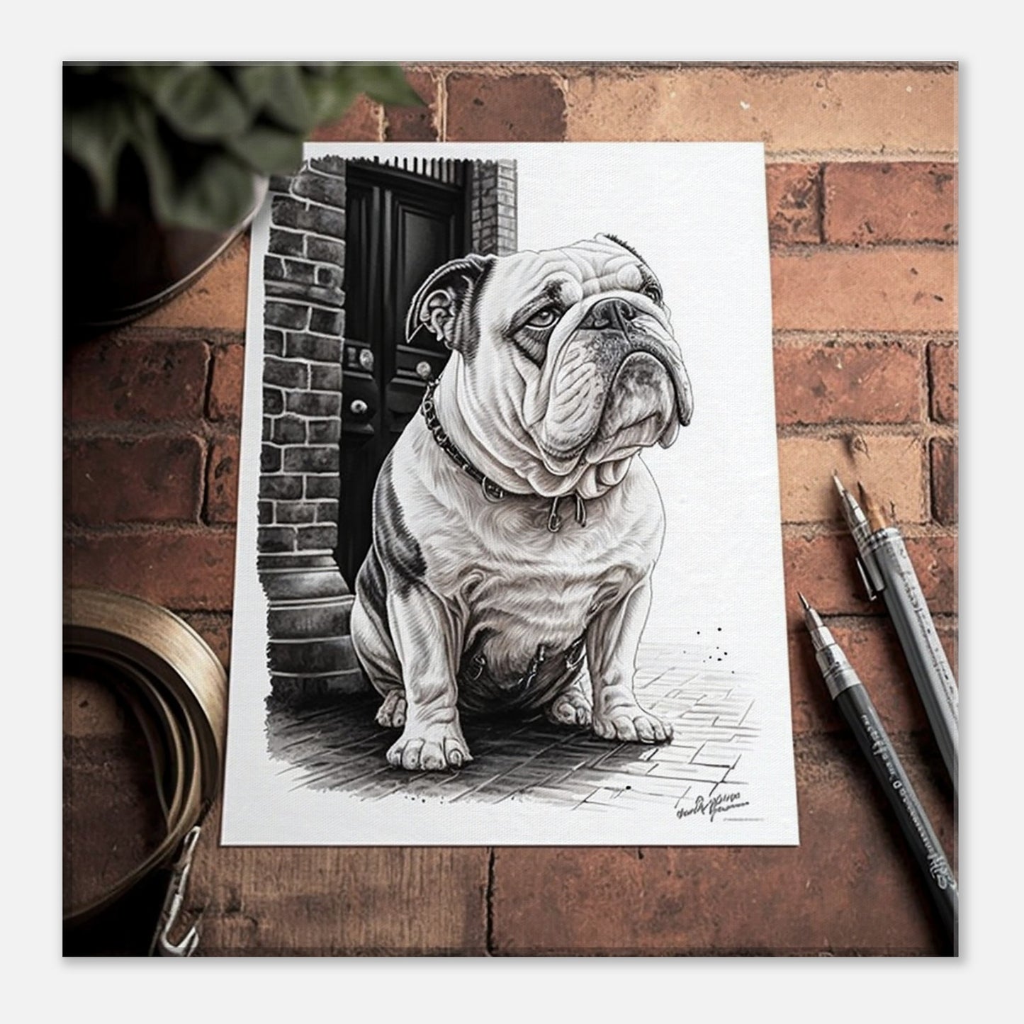 Toile 30 X 30 cm - Bouledogue Anglais #3