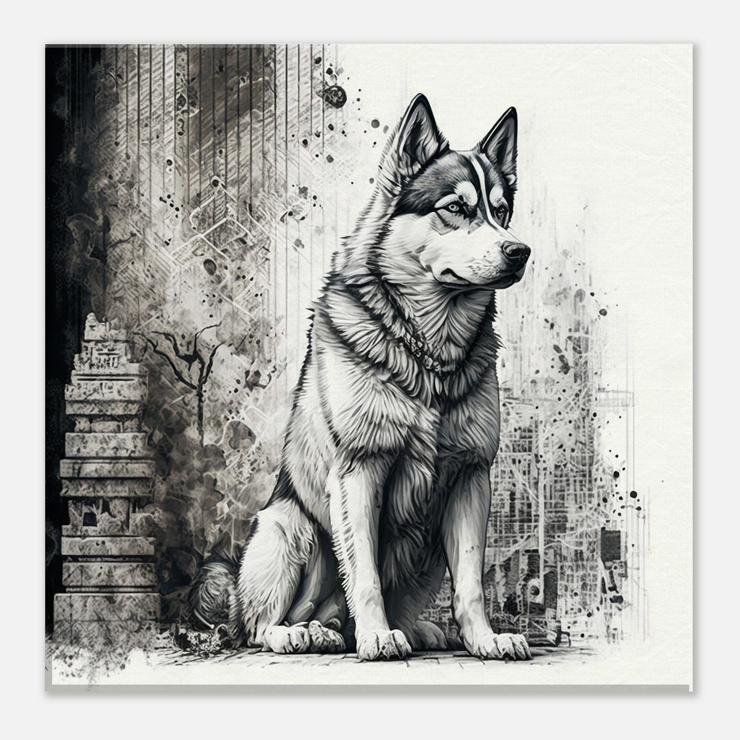 Toile 30 X 30 cm - Husky #2