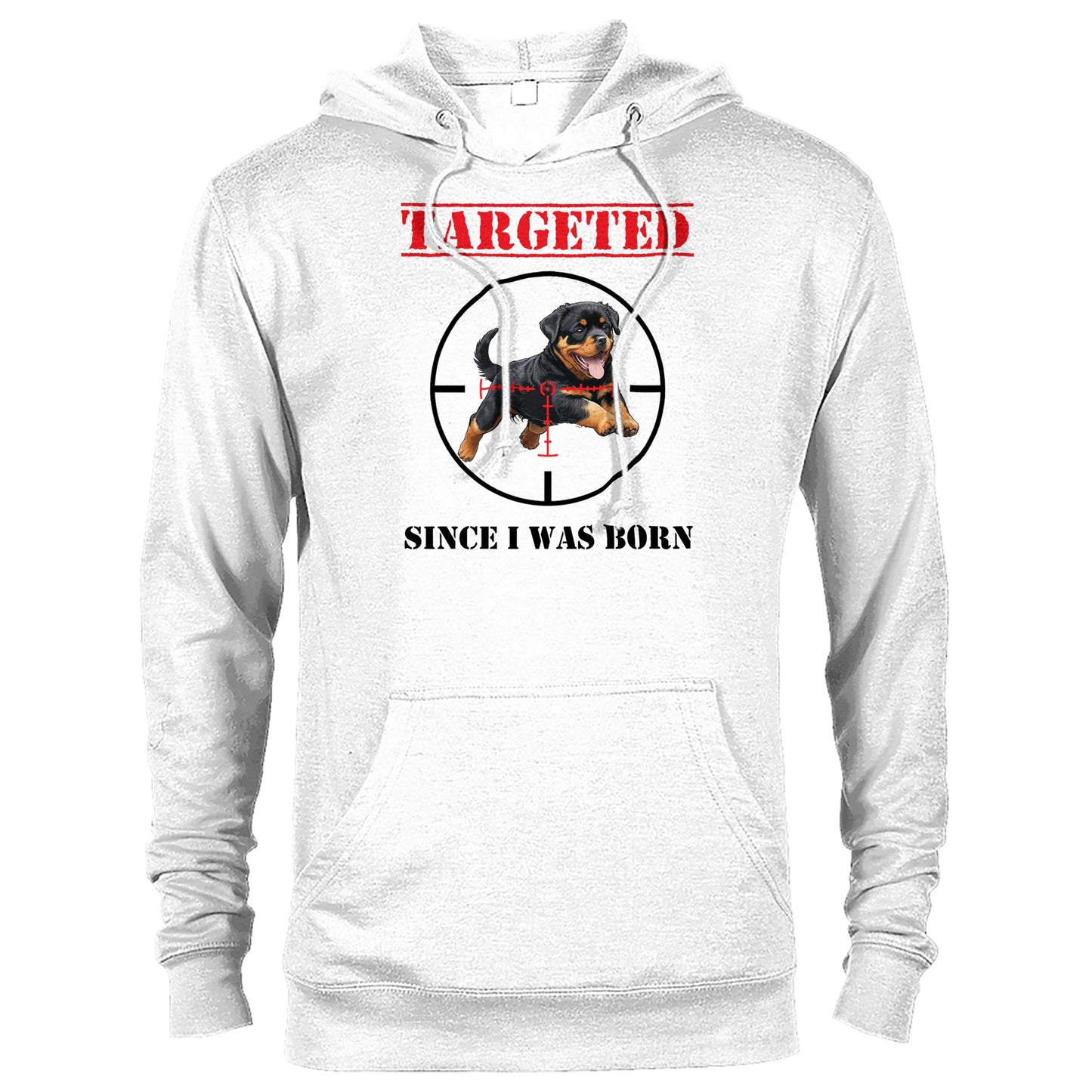 Sweat à Capuche BLANC ou GRIS "TARGETED" - Version Rottweiler