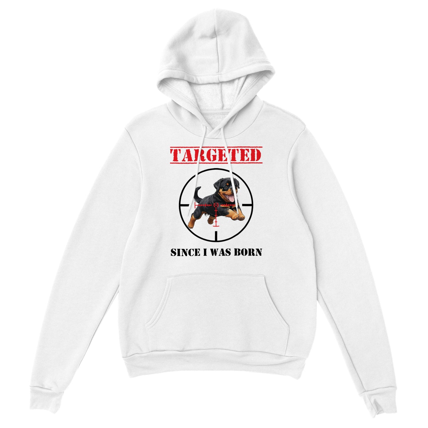 Sweat à Capuche BLANC ou GRIS "TARGETED" - Version Rottweiler