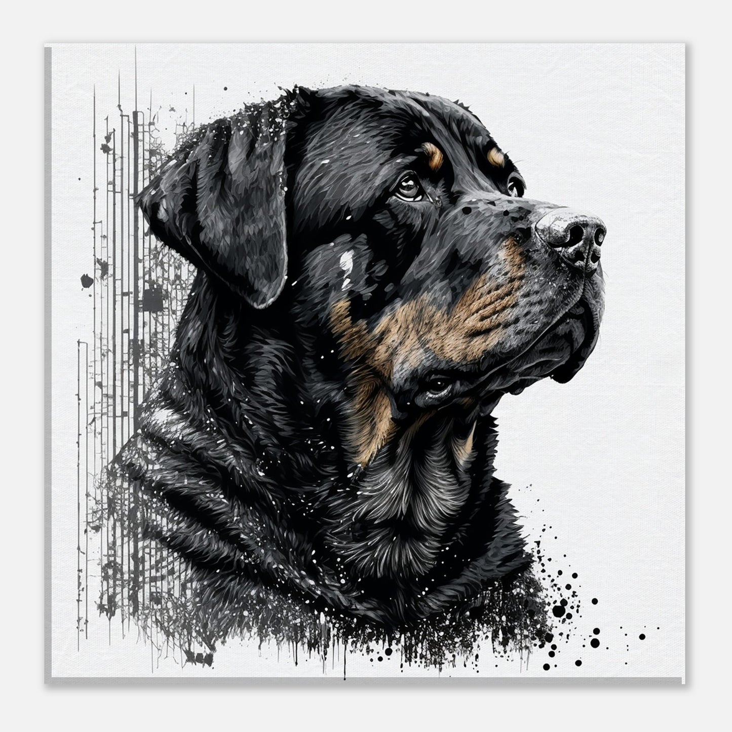 Toile 30 X 30 cm - Rottweiler #3