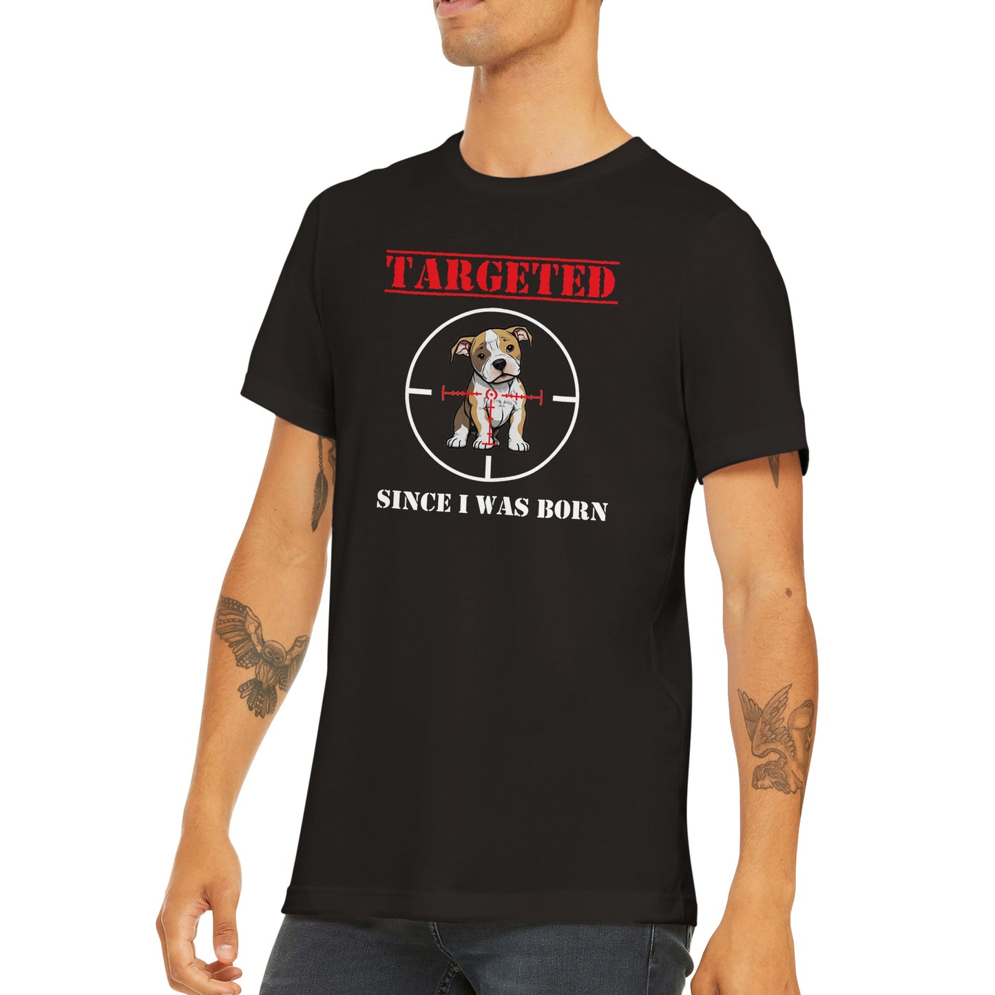 T-shirt NOIR "TARGETED" - Version Pit/Staff