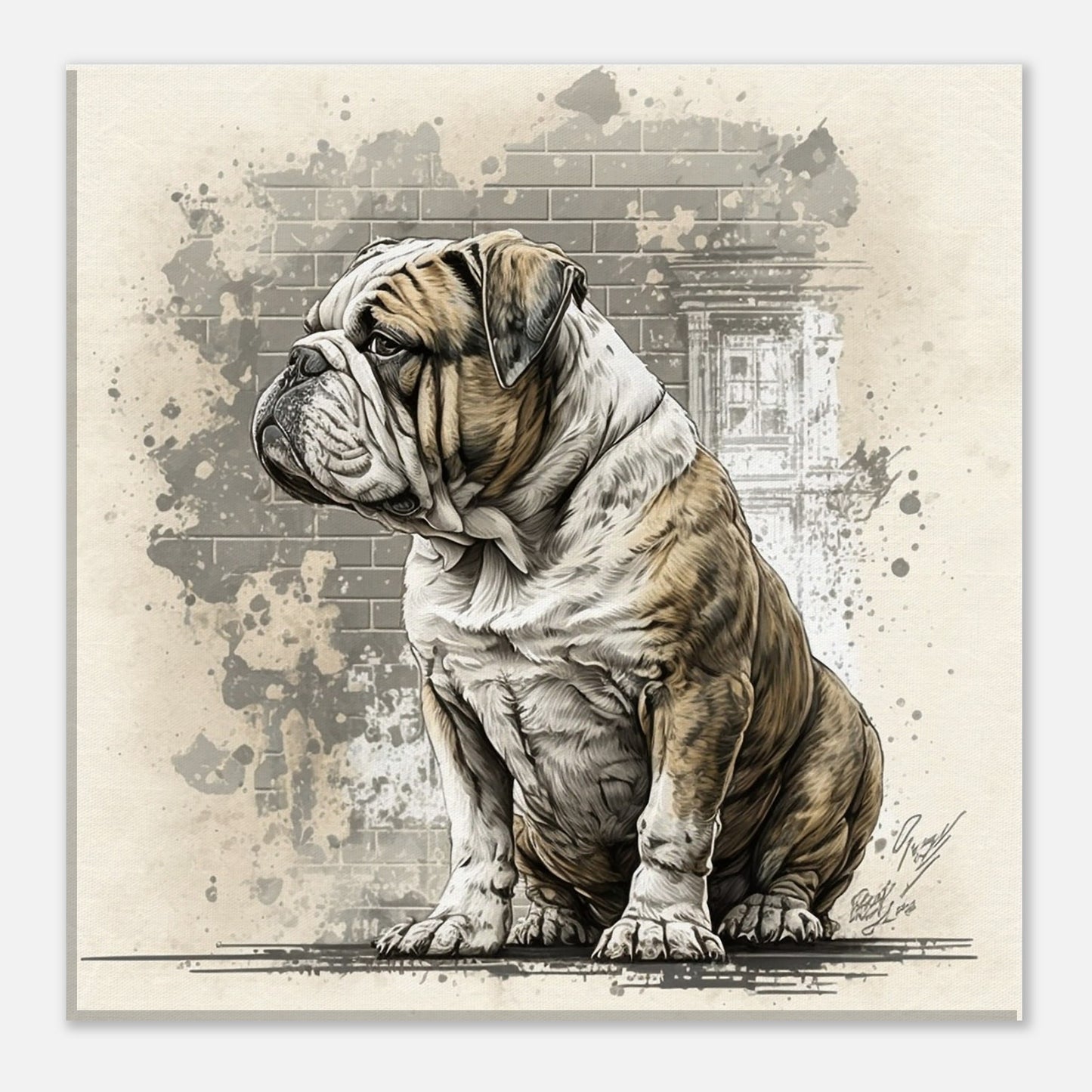 Toile 30 X 30 cm - Bouledogue Anglais #2