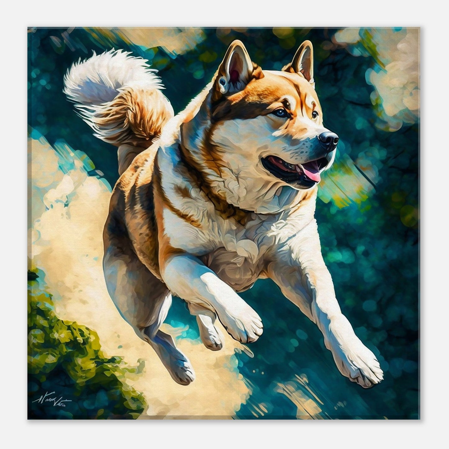 Toile 30 X 30 cm - Akita Inu #1