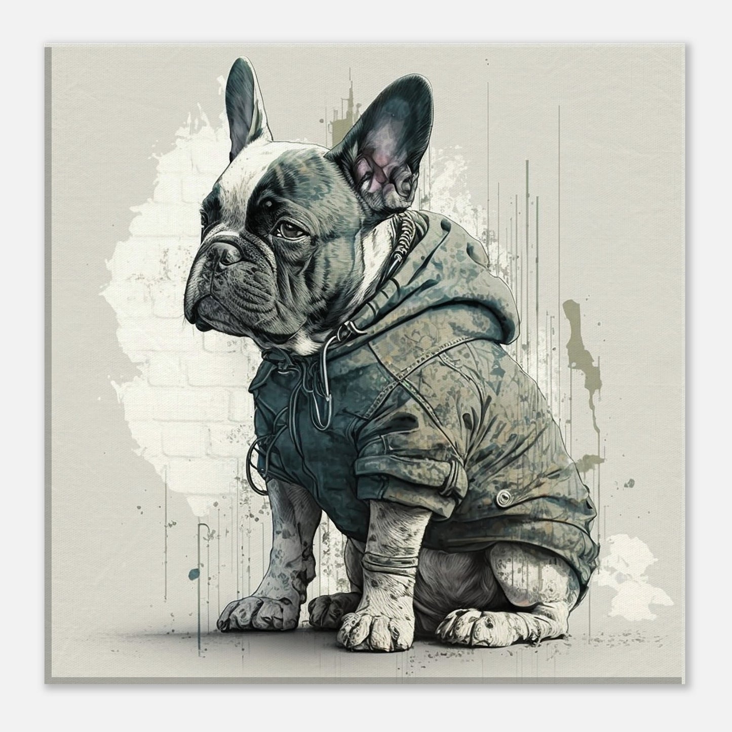 Toile 30 X 30 cm - Bouledogue Français #2