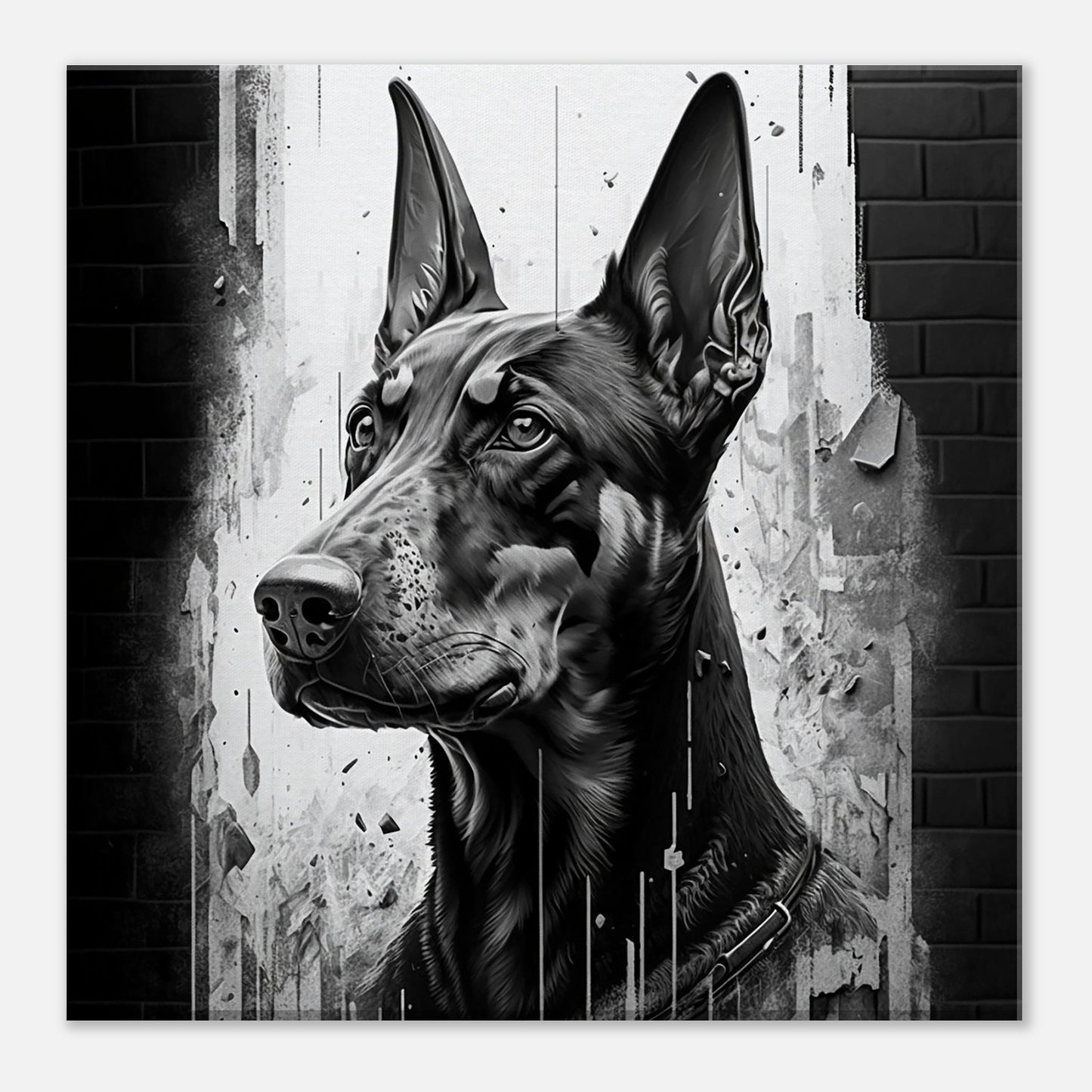 Toile 30 X 30 cm - Doberman #2