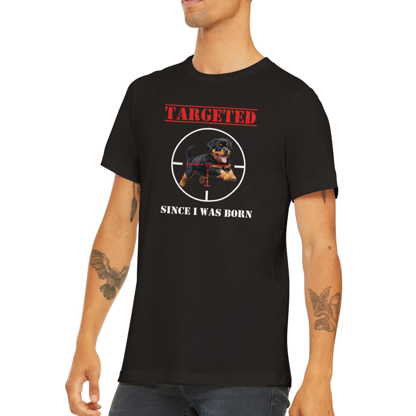 T-shirt NOIR "TARGETED" - Version Rottweiler