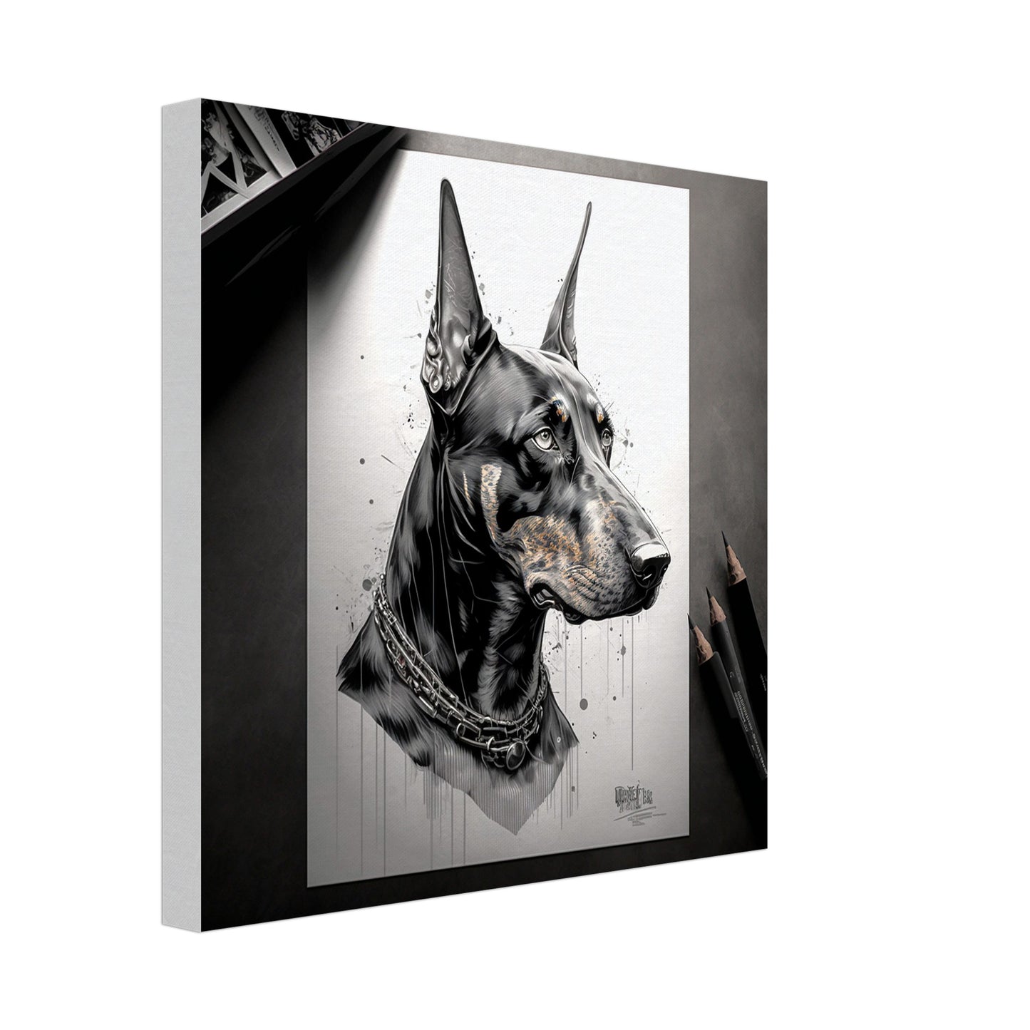 Toile 30 X 30 cm - Doberman #3