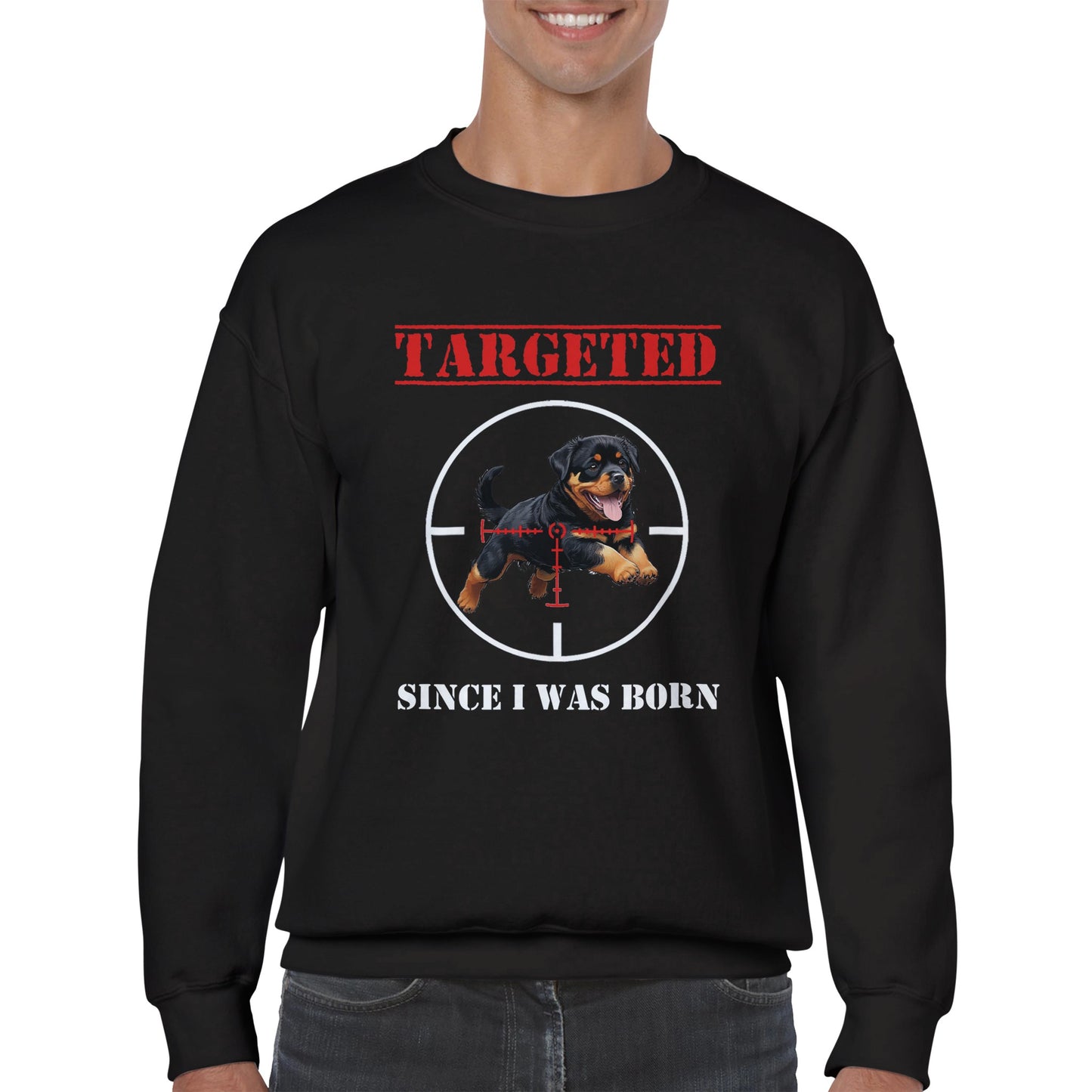 Sweat-shirt NOIR "TARGETED" - Version Rottweiler