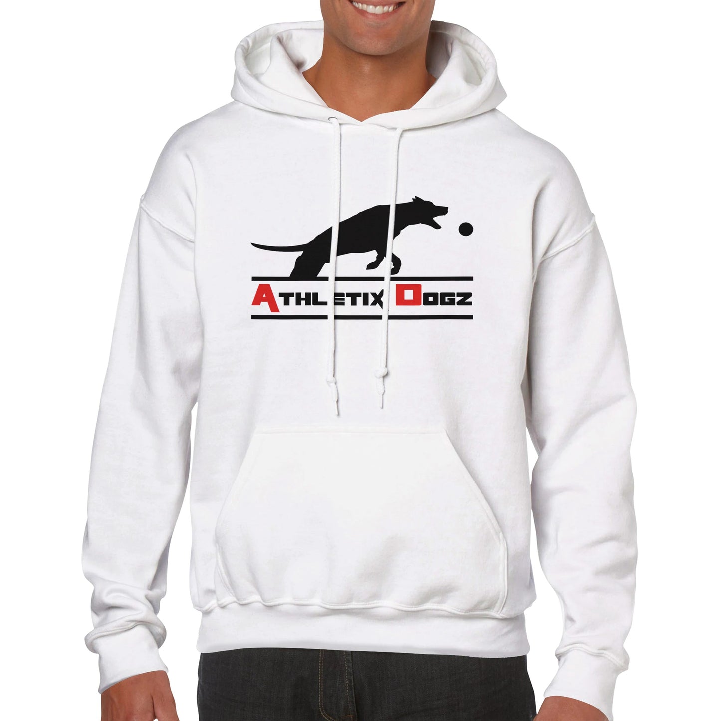 Sweat à capuche "Athletix Dogz" - BLANC