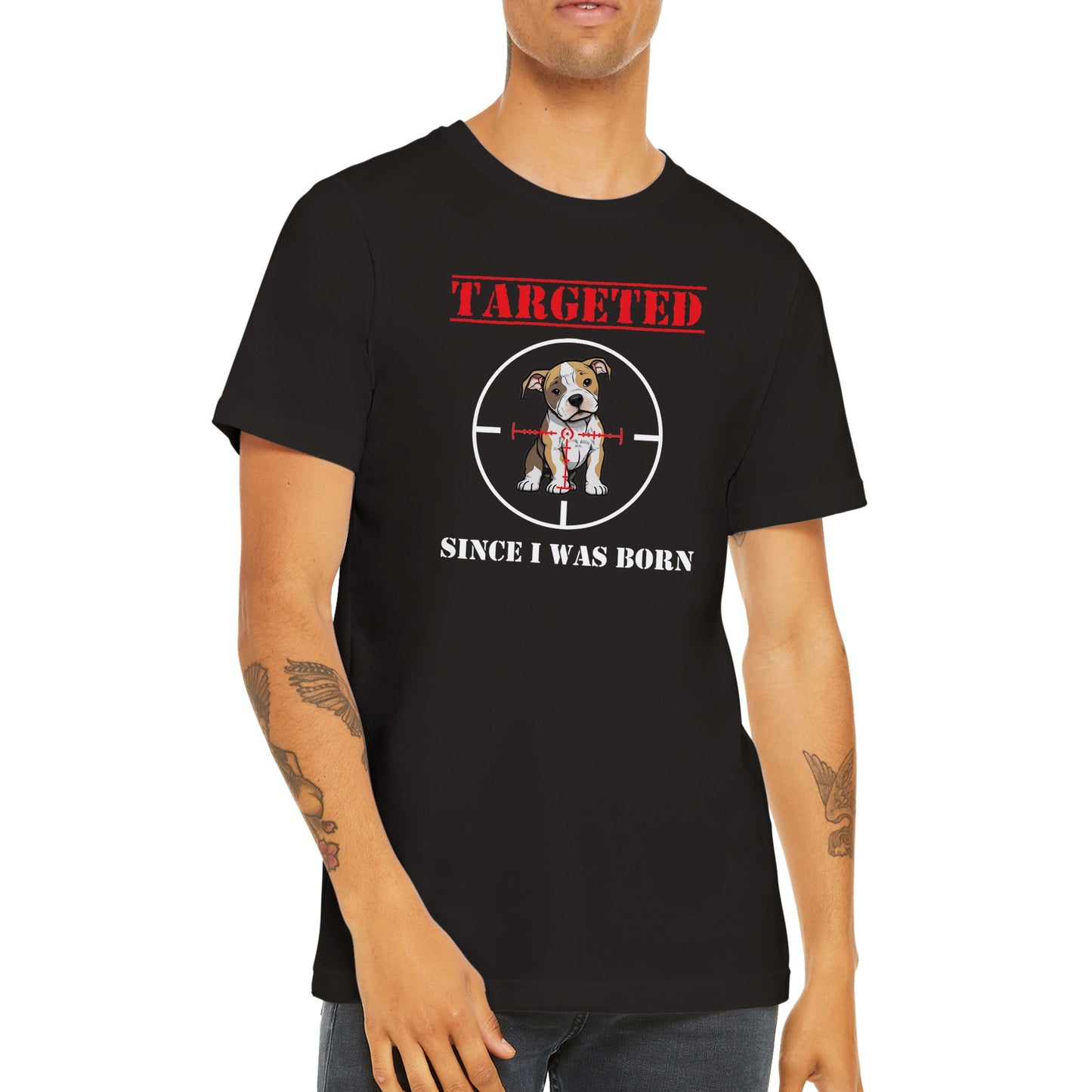 T-shirt NOIR "TARGETED" - Version Pit/Staff