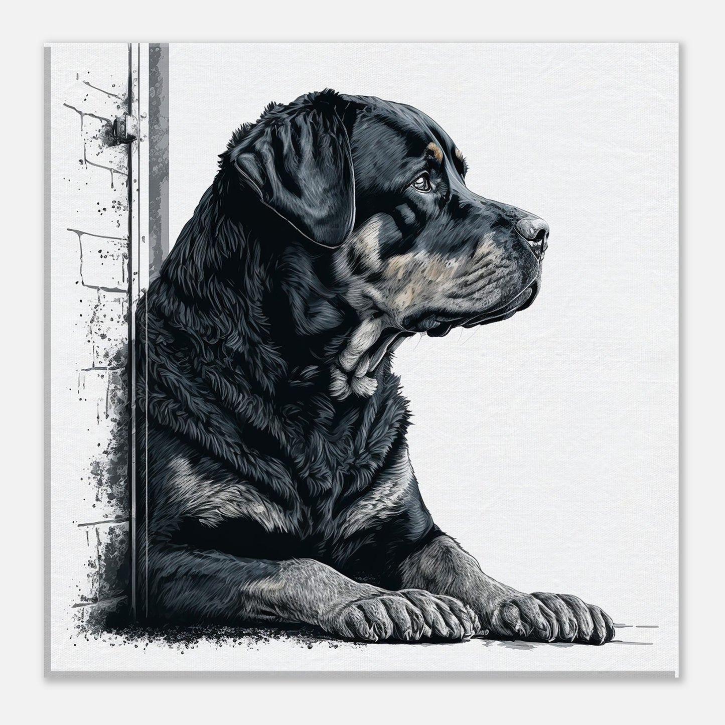 Toile 30 X 30 cm - Rottweiler #2